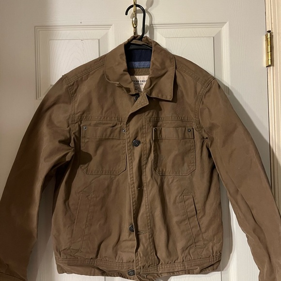 American Eagle men’s canvas flannel lined jacket - Picture 3 of 4